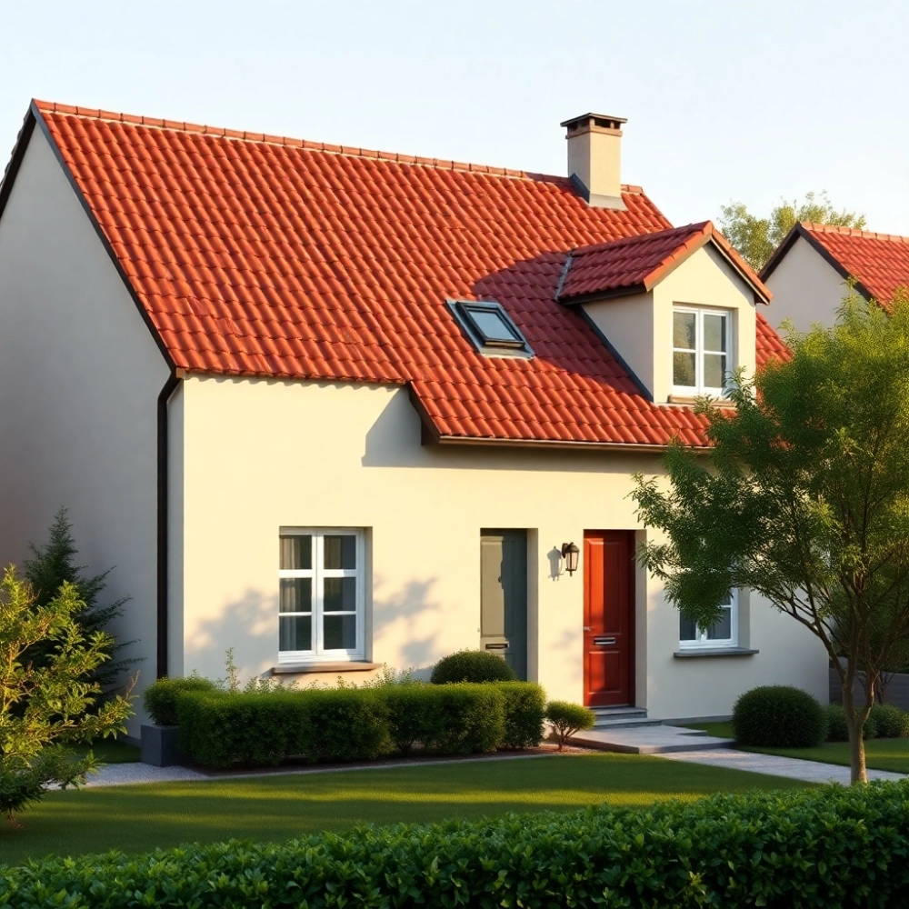 Bordowy dach jaka elewacja