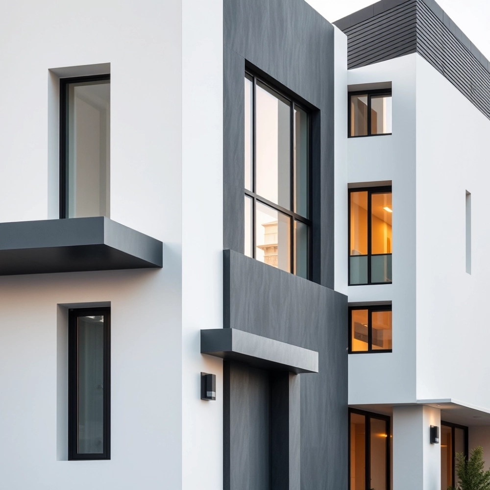 Elewacja Biała Z Grafitem