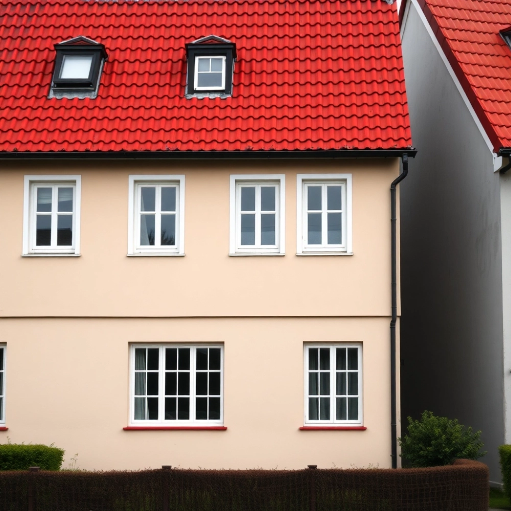 Jaki kolor elewacji do czerwonego dachu i białych okien