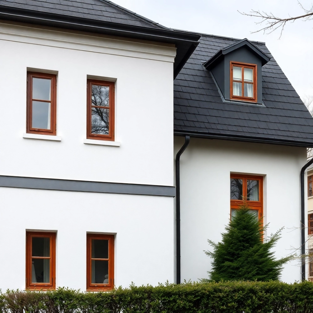 Jaki kolor elewacji do grafitowego dachu i brązowych okien