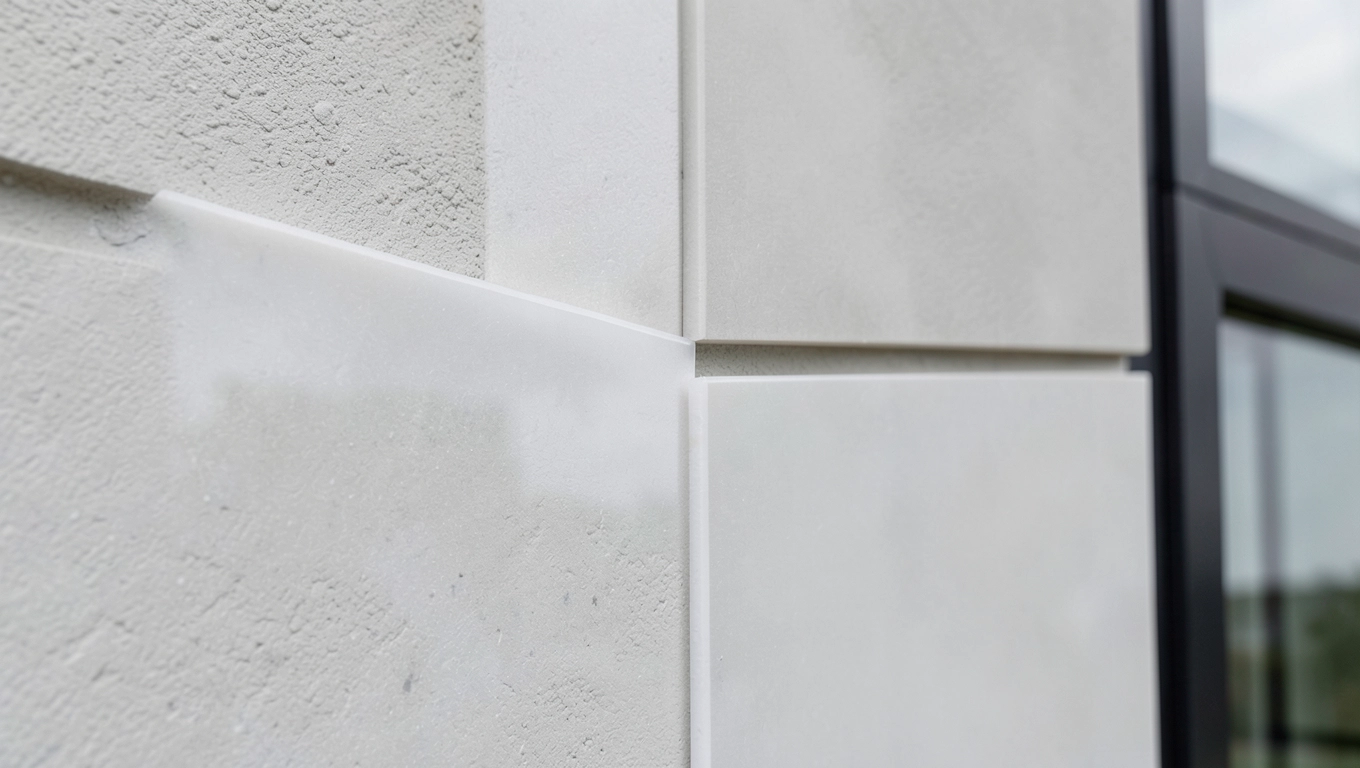 montaż spieków kwarcowych na elewacji