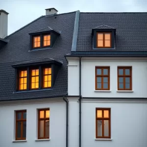 Czarny dach okna złoty dąb jaką elewacja