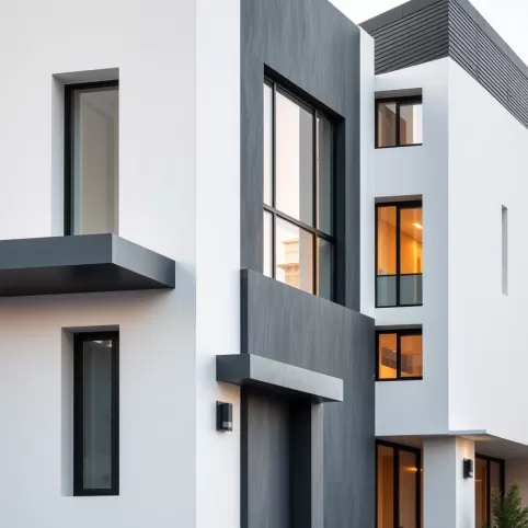 Elewacja Biała Z Grafitem