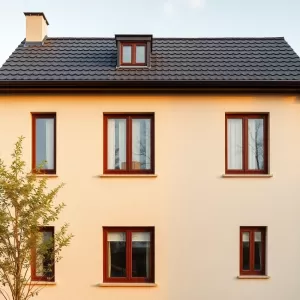 Grafitowy dach brązowe okna Jaką elewacja