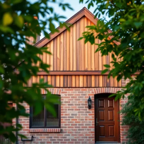 Murowany Dom Z Drewniana Elewacja